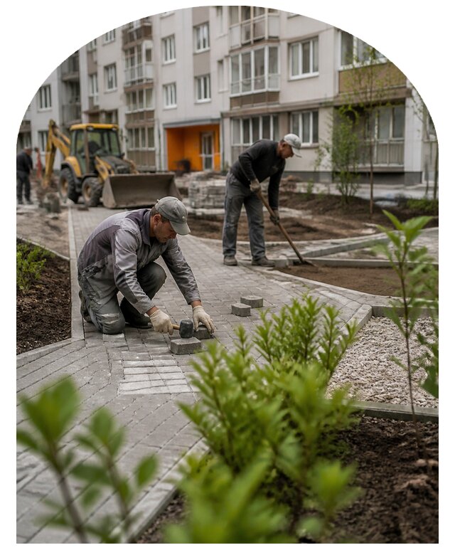 Благоустройство двора многоквартирного дома в Салехарде